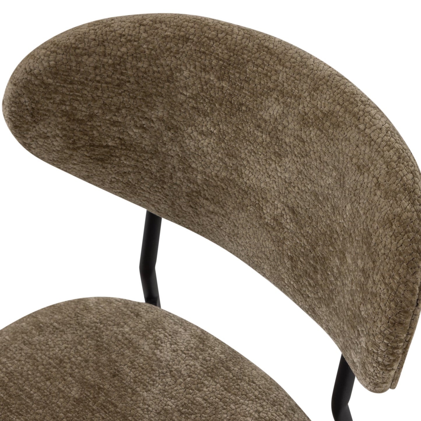 Kjeld eetkamerstoel chenille structuur groen