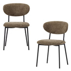 Kjeld eetkamerstoel chenille structuur groen