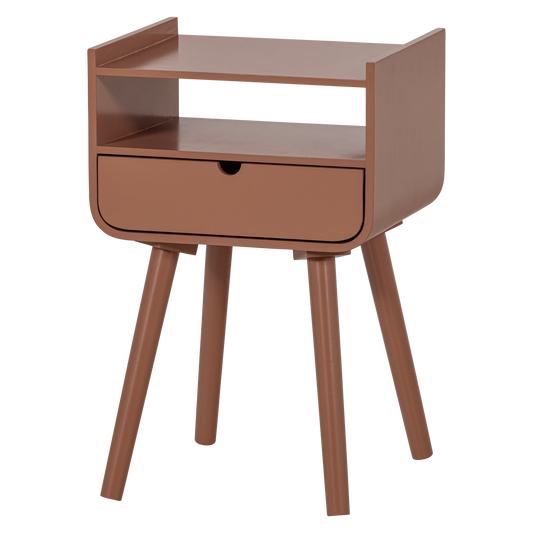 Nils nachtkastje/bijzettafel hout oudroze [fsc]