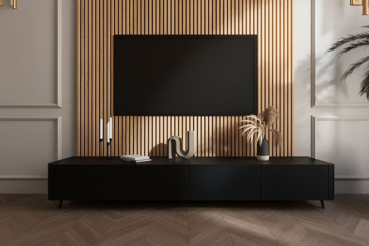 TV meubel - Zwart - 220cm