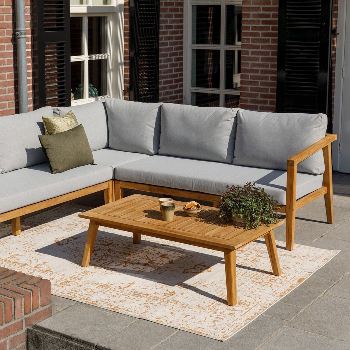 Lucca loungeset tuin teak incl. kussens