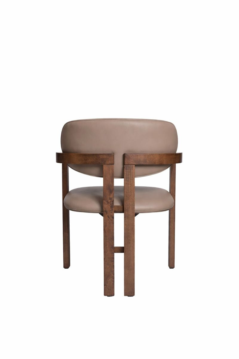 Japandi eetkamerstoel - Yasmin - Taupe kunstleer