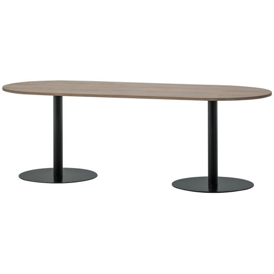 Tablo eettafel ovaal vl 220x90cm pebble grey/zwart [fsc]