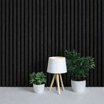 Zwarte suede wandpanelen