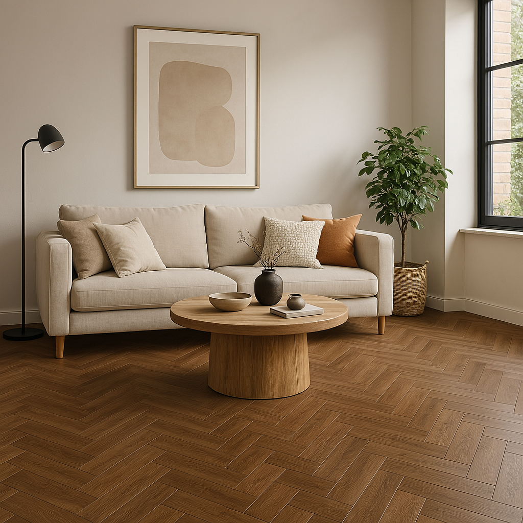 Plak PVC Visgraat - Antiek Eiken