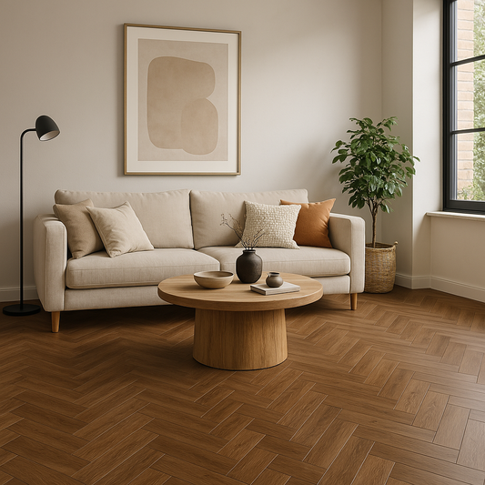 Plak PVC Visgraat - Antiek Eiken