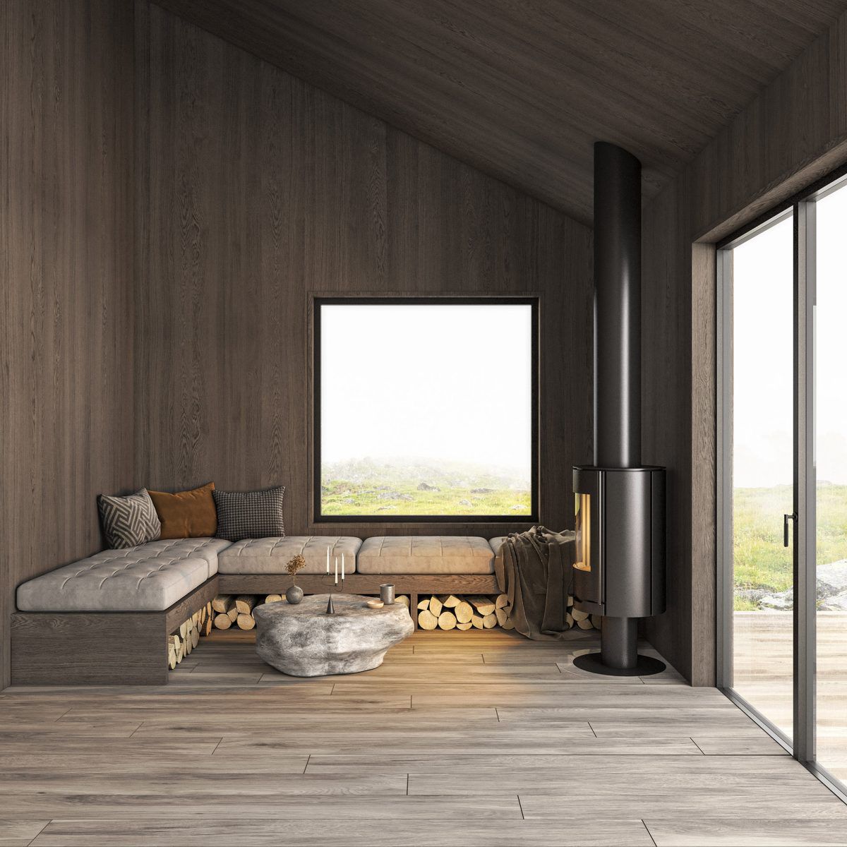 Clickwall naadloos wandpaneel - Donkerbruin - 270 x 60cm