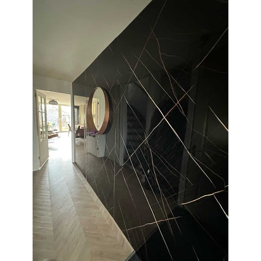 Marmer wandpaneel - Ebony Gold