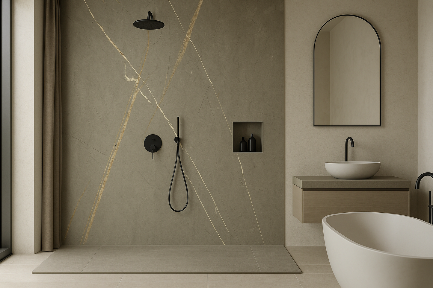 Marmer wandpaneel - Venato Olive Green